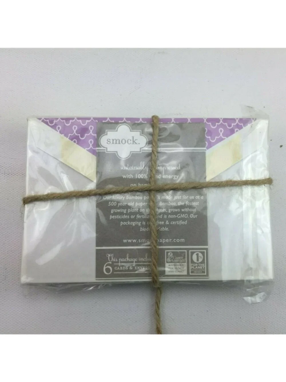 Smock Red Purple Floral Blank Notepad 6 Card Envelope Gift Set 3.5